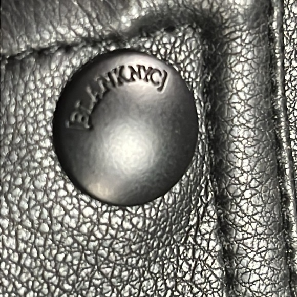 Blank NYC Black Leather Moto Jacket Asymmetrical Zipper - Picture 10 of 14